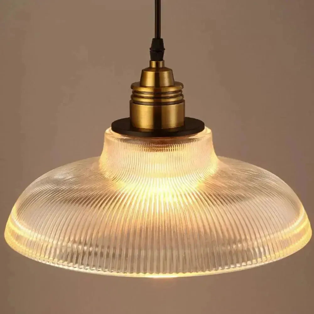 StripeGleam Lampa - American Vintage Stripe Glas Hängande Lampa Carvallo
