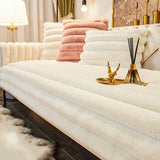 Randig Förstärkt Plysch Halkfri Sofföverdrag för Komfort Carvallo