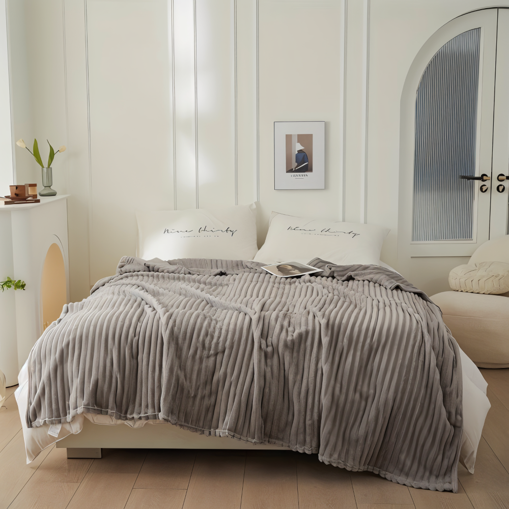CozyRib Filt – Extra Mjuk & Värmande Ribbad Pläd Hemnix