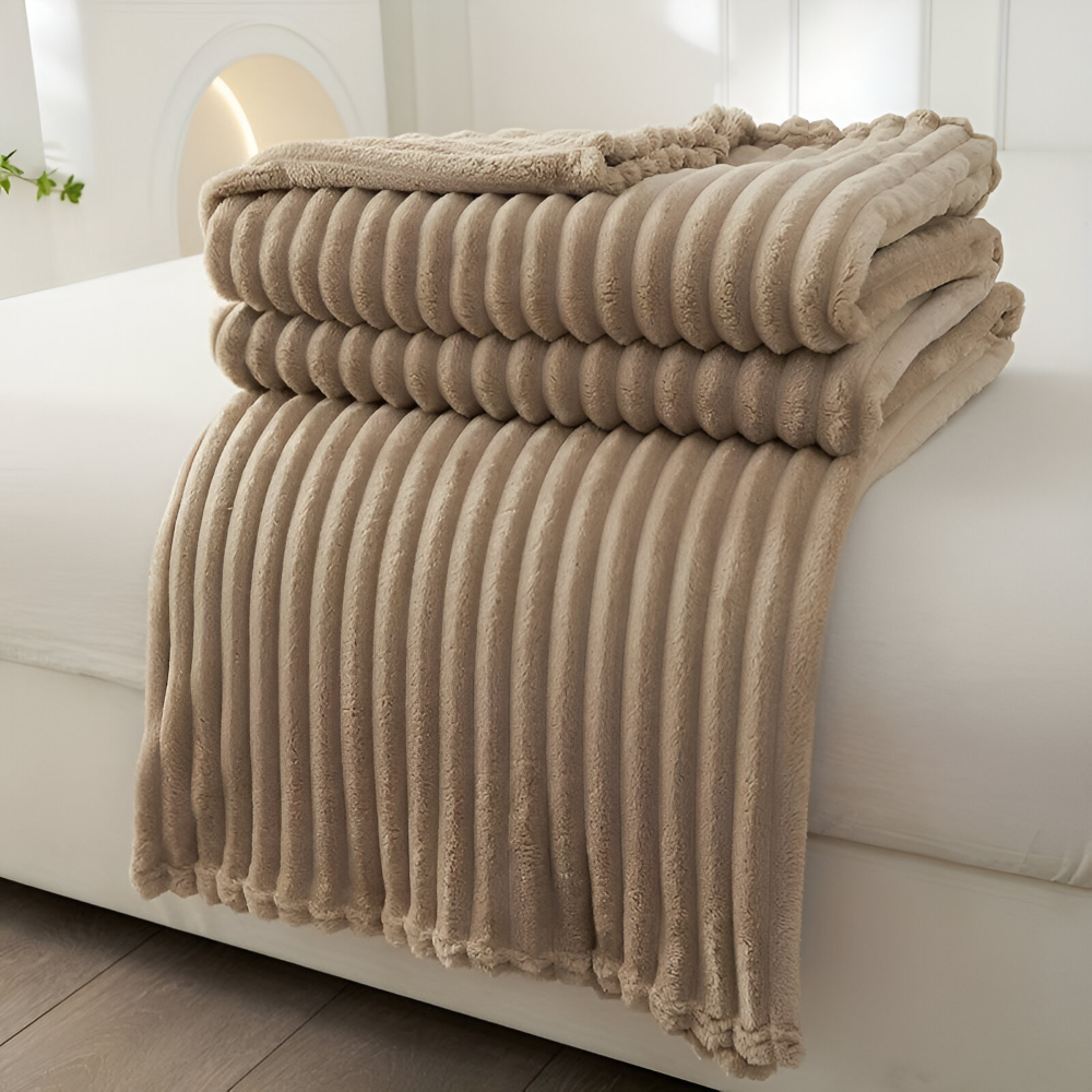 CozyRib Filt – Extra Mjuk & Värmande Ribbad Pläd Hemnix