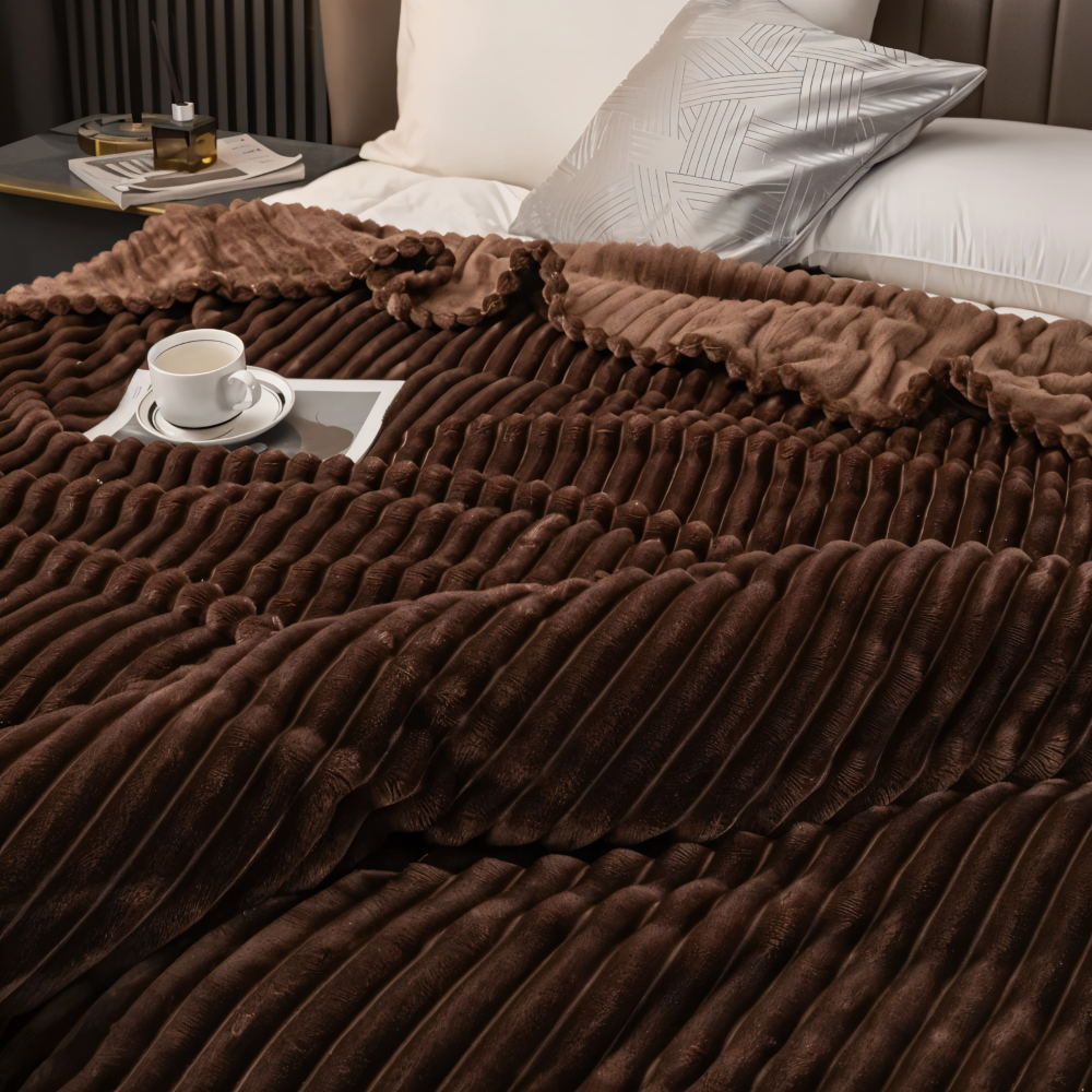 CozyRib Filt – Extra Mjuk & Värmande Ribbad Pläd Hemnix