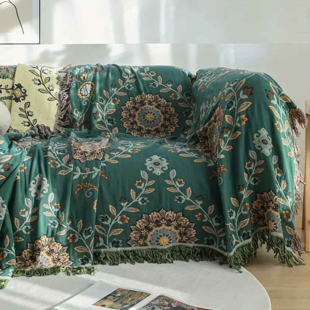 Sunfern Vintage Vändbar Bomullsfilt Carvallo