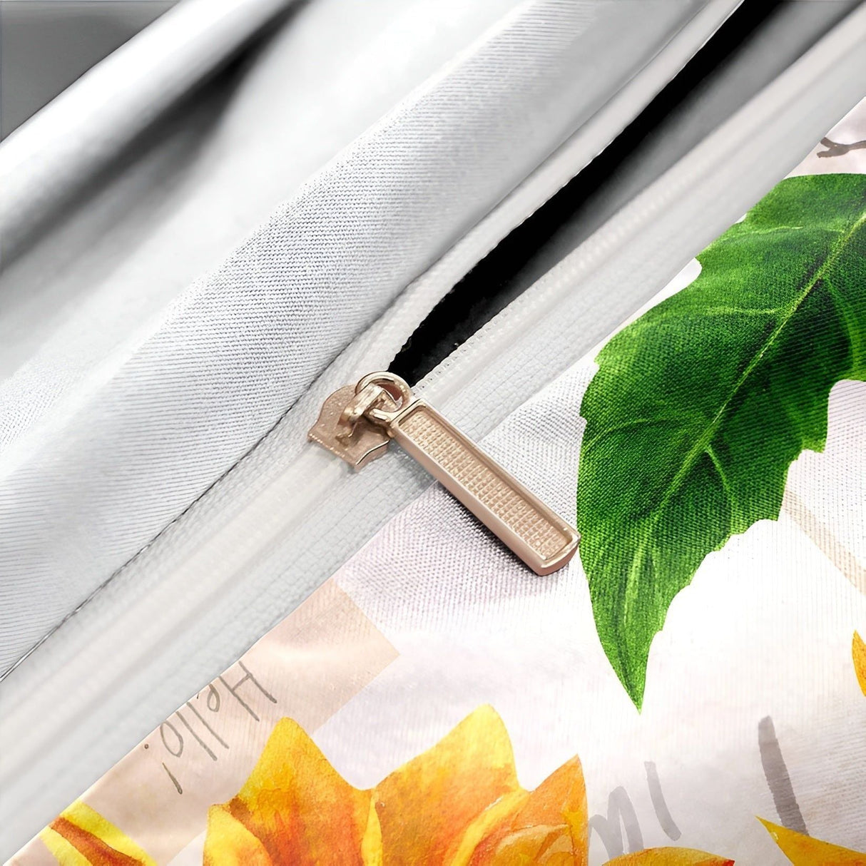 SunflowerBliss Sängkläder - Tryckt Solros Påslakan Set Carvallo