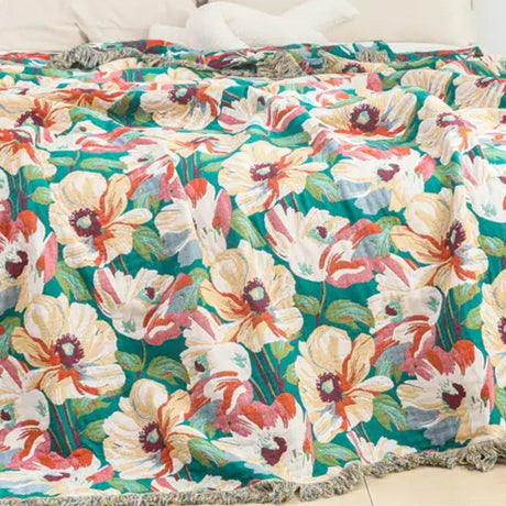 Solbelyst Blomsterpäls Bomullsfilt Carvallo