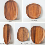 Oval Formed Akacia Wood Serving Plate Set Carvallo
