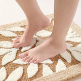 Zyphire Leaf Pattern Bath Mat Carvallo