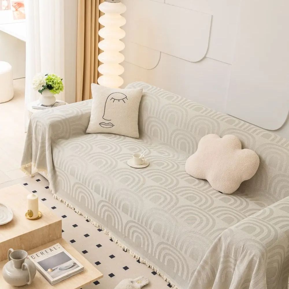 Symmetrisk Halv-Båge Chenille Sofföverkast Carvallo