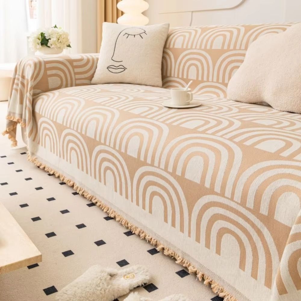 Symmetrisk Halv-Båge Chenille Sofföverkast Carvallo