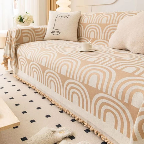 Symmetrisk Halv-Båge Chenille Sofföverkast Carvallo