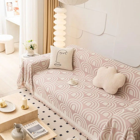 Symmetrisk Halv-Båge Chenille Sofföverkast Carvallo