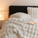 Faux Fur Chunky Knit Duvet Cover Throw Carvallo