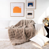 Faux Fur Chunky Knit Duvet Cover Throw Carvallo