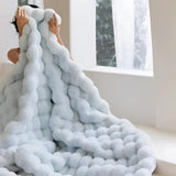 Faux Fur Chunky Knit Duvet Cover Throw Carvallo