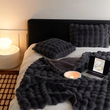 Faux Fur Chunky Knit Duvet Cover Throw Carvallo