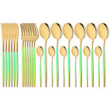 Bestickset Modern Guld Rostfritt Stål Design Carvallo