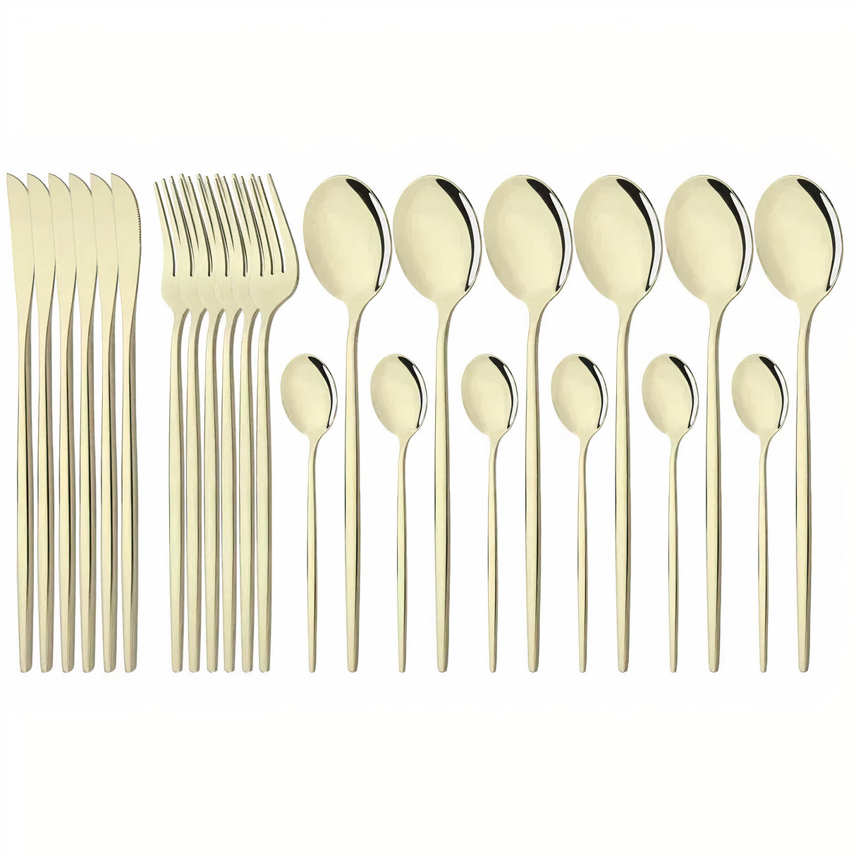 Bestickset Modern Guld Rostfritt Stål Design Carvallo