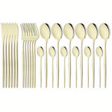 Bestickset Modern Guld Rostfritt Stål Design Carvallo