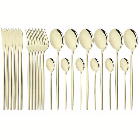 Bestickset Modern Guld Rostfritt Stål Design Carvallo