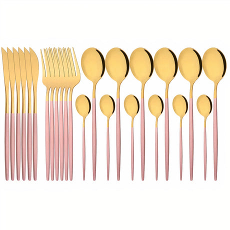 Bestickset Modern Guld Rostfritt Stål Design Carvallo