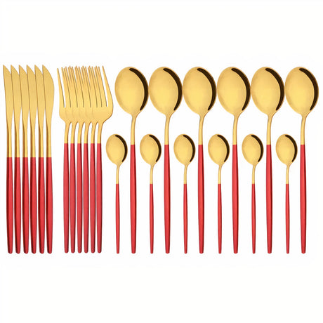 Bestickset Modern Guld Rostfritt Stål Design Carvallo