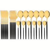 Bestickset Modern Guld Rostfritt Stål Design Carvallo