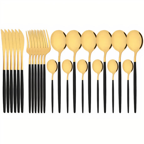 Bestickset Modern Guld Rostfritt Stål Design Carvallo