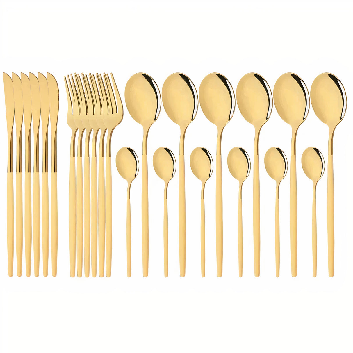Bestickset Modern Guld Rostfritt Stål Design Carvallo