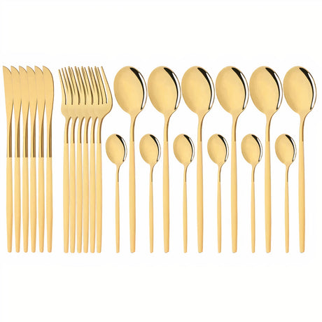 Bestickset Modern Guld Rostfritt Stål Design Carvallo