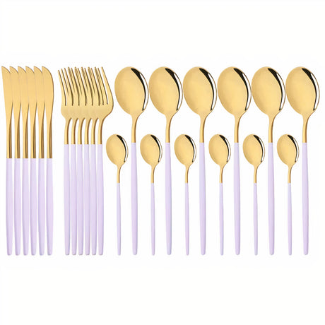 Bestickset Modern Guld Rostfritt Stål Design Carvallo