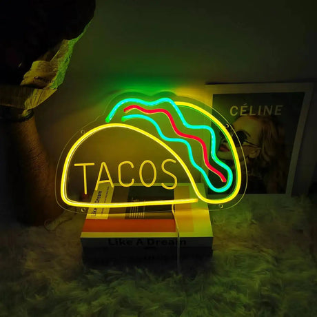 NeonTaco – LED Neonbord med Tacos Design | Stämningsfull Belysning Carvallo