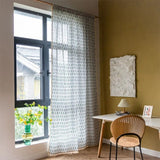 Teal Blå Blad Semi Genomskinliga Gardiner Carvallo