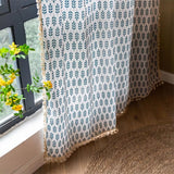 Teal Blå Blad Semi Genomskinliga Gardiner Carvallo