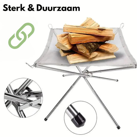 Fällbar eldstadsställning – Bärbar eldstad för camping & utomhus Carvallo