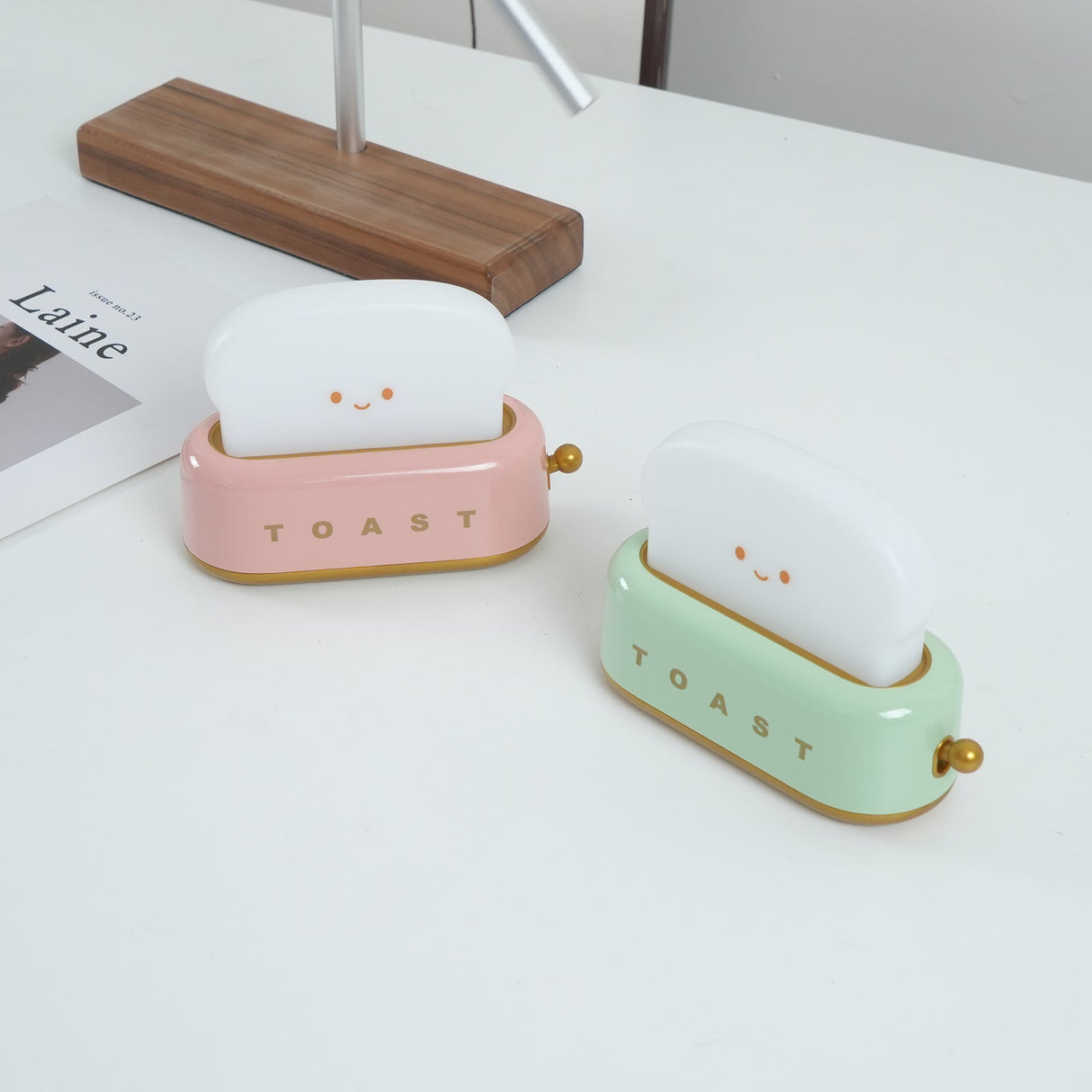 GlowToast Lampa – Bärbar Bröd-Toast Cartoon LED Nattlampa Carvallo