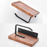 TimberWood - Toalettpappershållare i trä med praktisk telefonhylla MILA Sverige