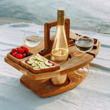 Hopfällbart vinpicknickbord – Bärbart träställ för utomhusaktiviteter och sammankomster MILA Sverige