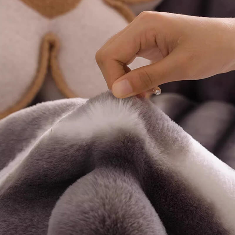 Trendig Vacker Gradient Färg Rand Plush Sofföverdrag Carvallo