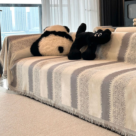 Trendiga Randiga Chenille Andetags Sofa Skydd Sofföverdrag Carvallo