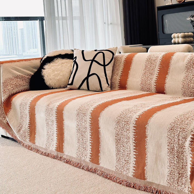 Trendiga Randiga Chenille Andetags Sofa Skydd Sofföverdrag Carvallo