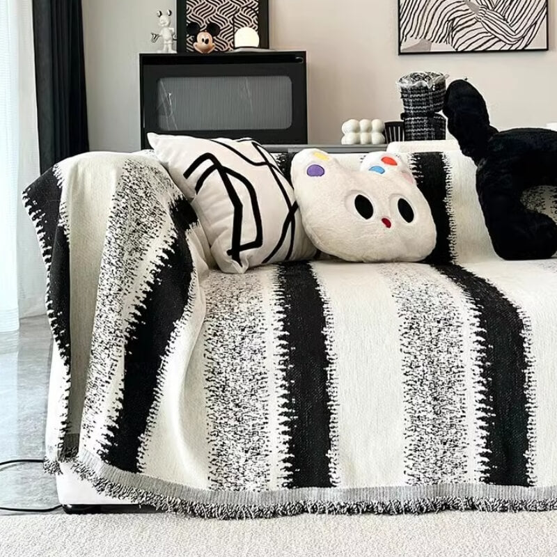 Trendiga Randiga Chenille Andetags Sofa Skydd Sofföverdrag Carvallo