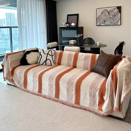 Trendiga Randiga Chenille Andetags Sofa Skydd Sofföverdrag Carvallo