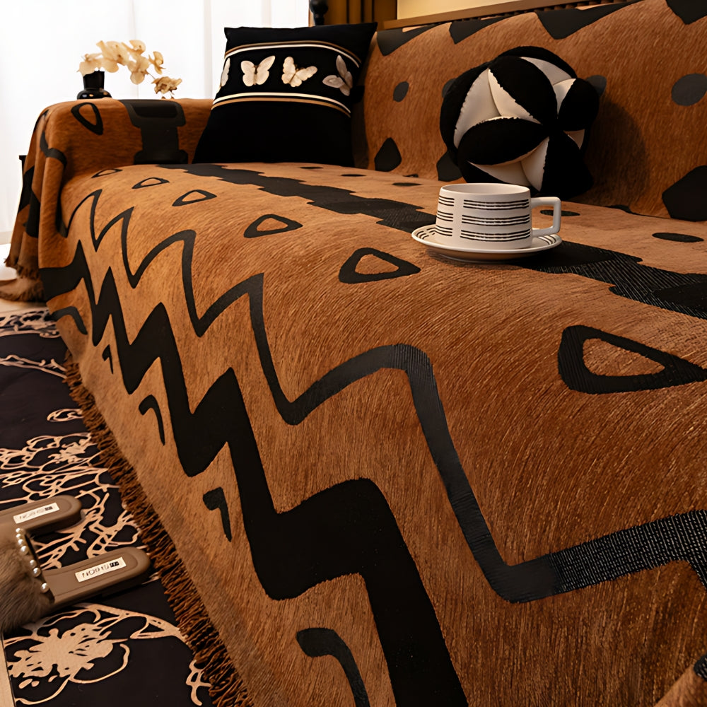 Tribal Geometrisk Chenille Sofföverdrag Carvallo