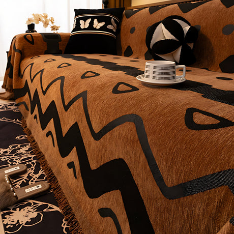 Tribal Geometrisk Chenille Sofföverdrag Carvallo