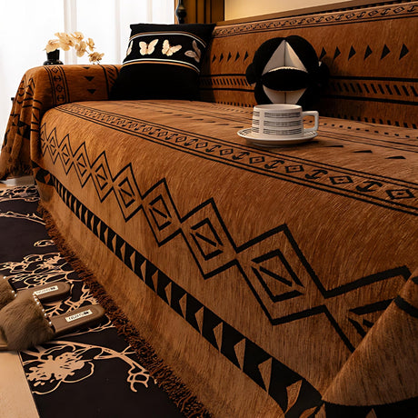 Tribal Geometrisk Chenille Sofföverdrag Carvallo