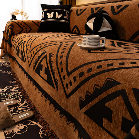 Tribal Geometrisk Chenille Sofföverdrag Carvallo
