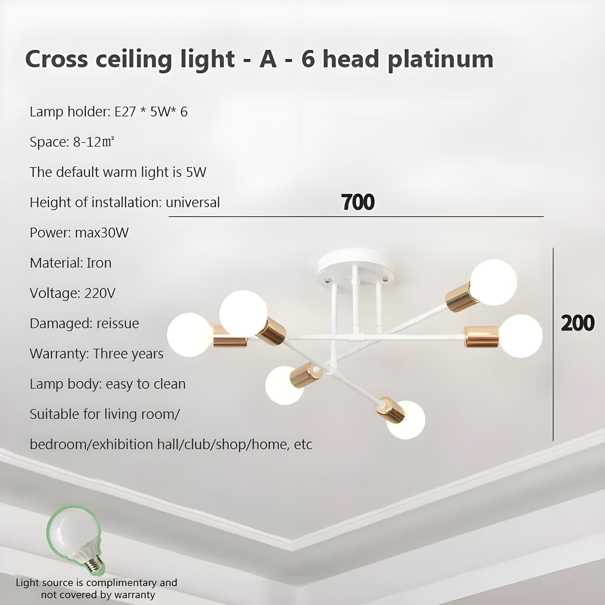 Kreativ LED Hängande Lampa – Vintage Antik Guld Kandelaber för Vardagsrum & Matrum Carvallo