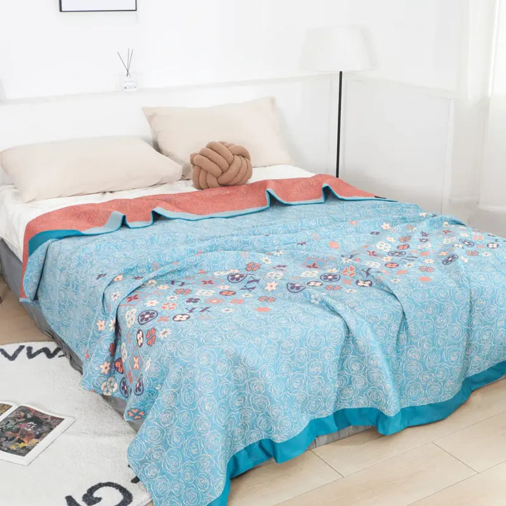 Turquoise Floral Glam Gaze Blanket Carvallo