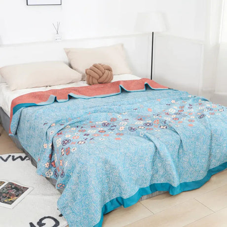 Turquoise Floral Glam Gaze Blanket Carvallo