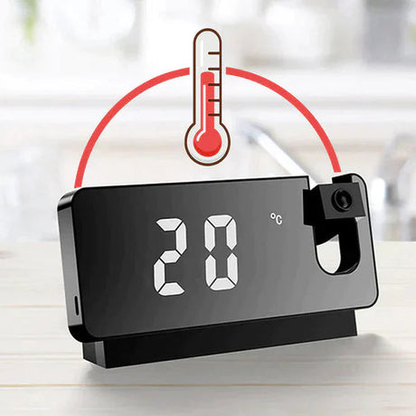 NeoClock - Smart projektionsväckarklocka med LED-skärm Carvallo