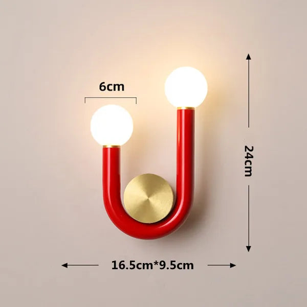 PinkLume – Modern U-formad LED Vägglampa för Sovrum & Barnrum Carvallo